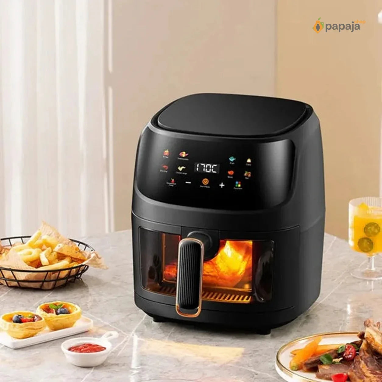 Friteza na vruć vazduh - Air Fryer - Silver Crest S-18 8L + 50 papira za pečenje