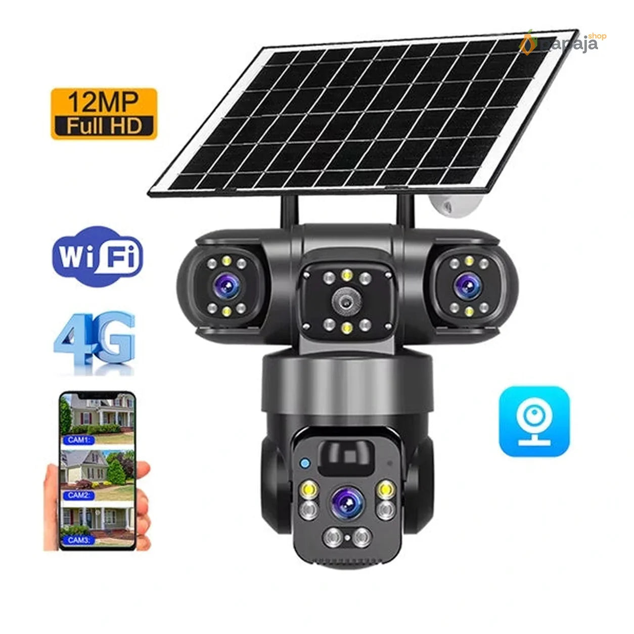 Solarna Wifi kamera sa tri sočiva