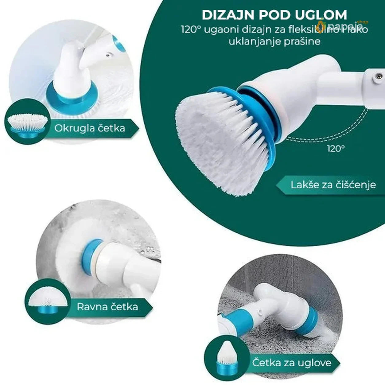 Super električna rotirajuća spin četka sa dodatnim nastavcima