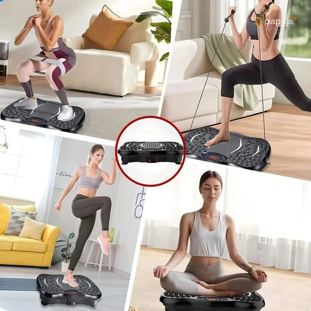 Vibraciona ploča za fitnes i masažu + 5 traka za vežbanje + pametna vaga GRATIS