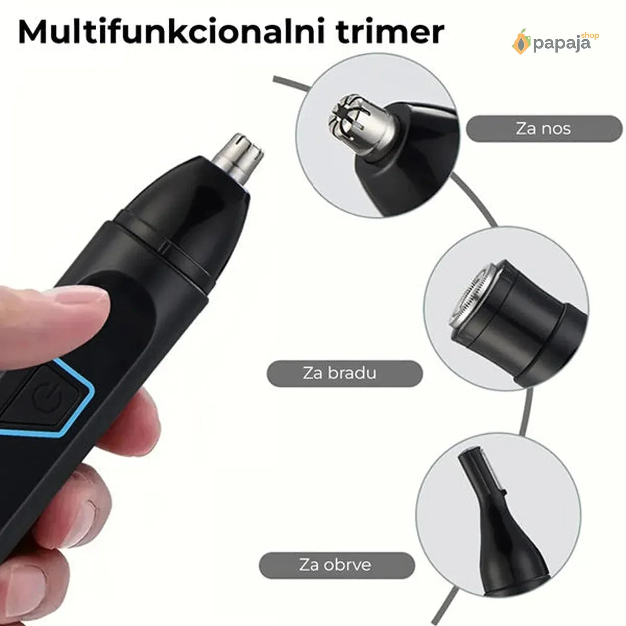 Trimer 3u1 za bradu, nos i obrve
