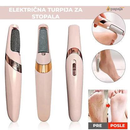 Električna turpija za pete sa dva nastavka