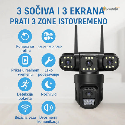 Ultra HD PTZ Kamera sa Tri Sočiva