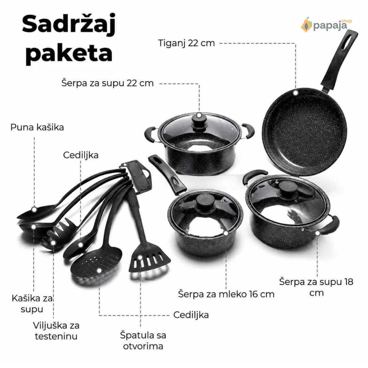 Set šerpi 13 delova