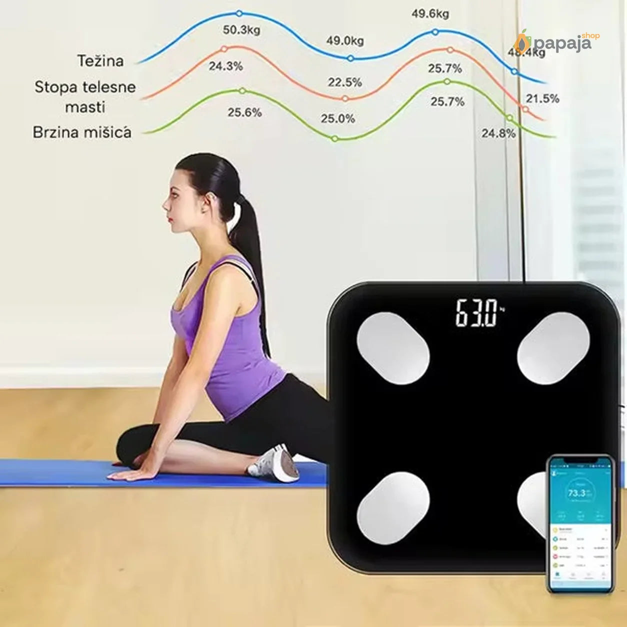 Pametna Bluetooth digitalna vaga - Digitalna vaga sa 17 funkcija