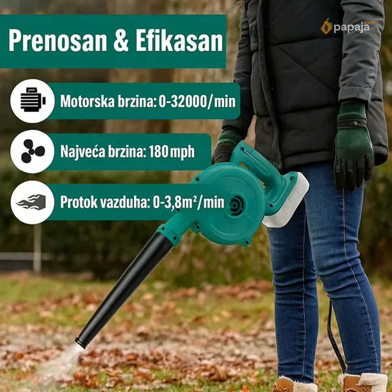 2u1 Usisivač i duvaljka sa 2 baterije