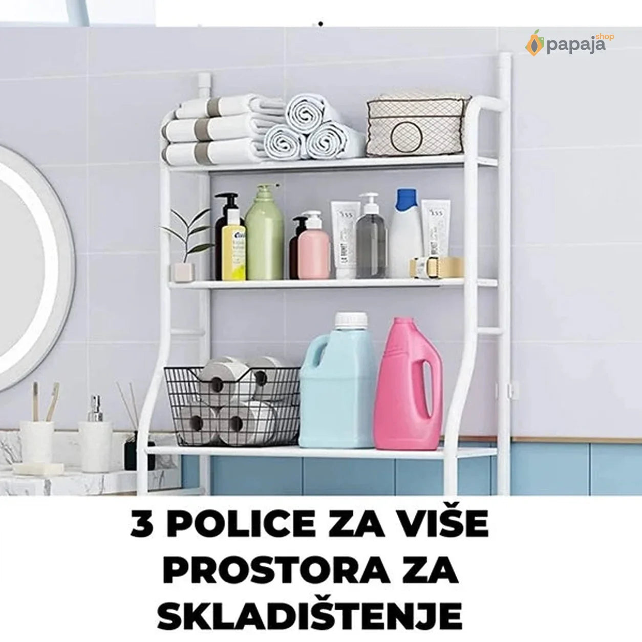Polica za kupatilo za iznad veš mašine