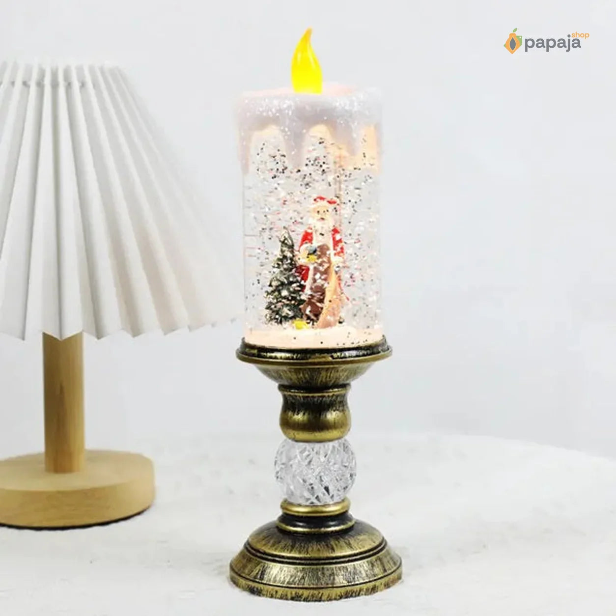 Novogodišnja lampa sveća sa Deda Mrazom - Praznična lampa