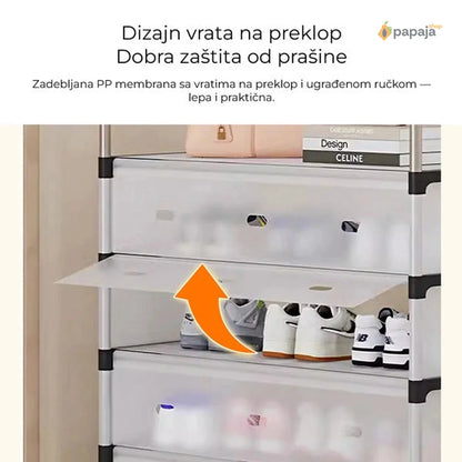 Metalna polica za cipele sa 6 pregrada