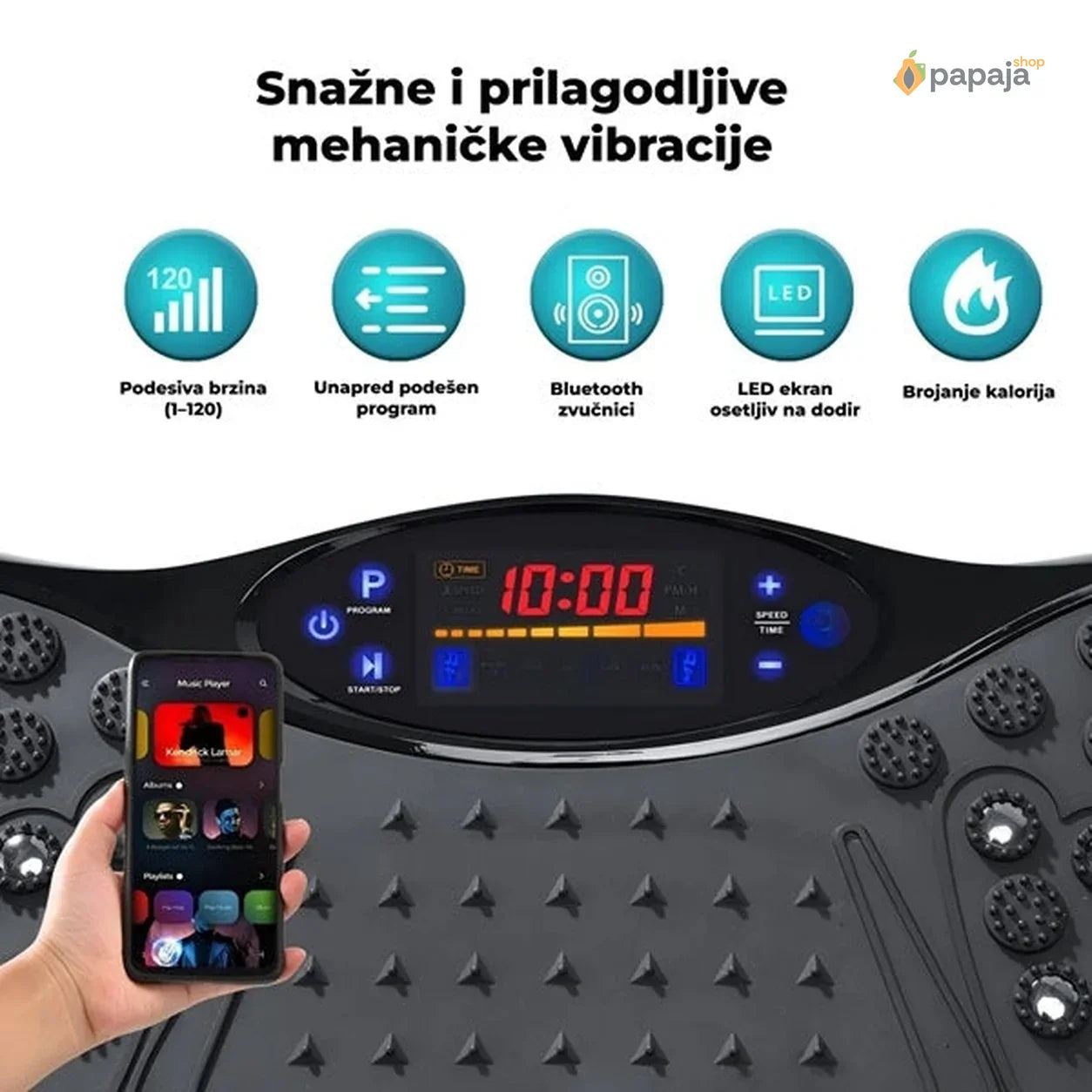 Vibraciona ploča za fitnes i masažu + 5 traka za vežbanje + pametna vaga GRATIS