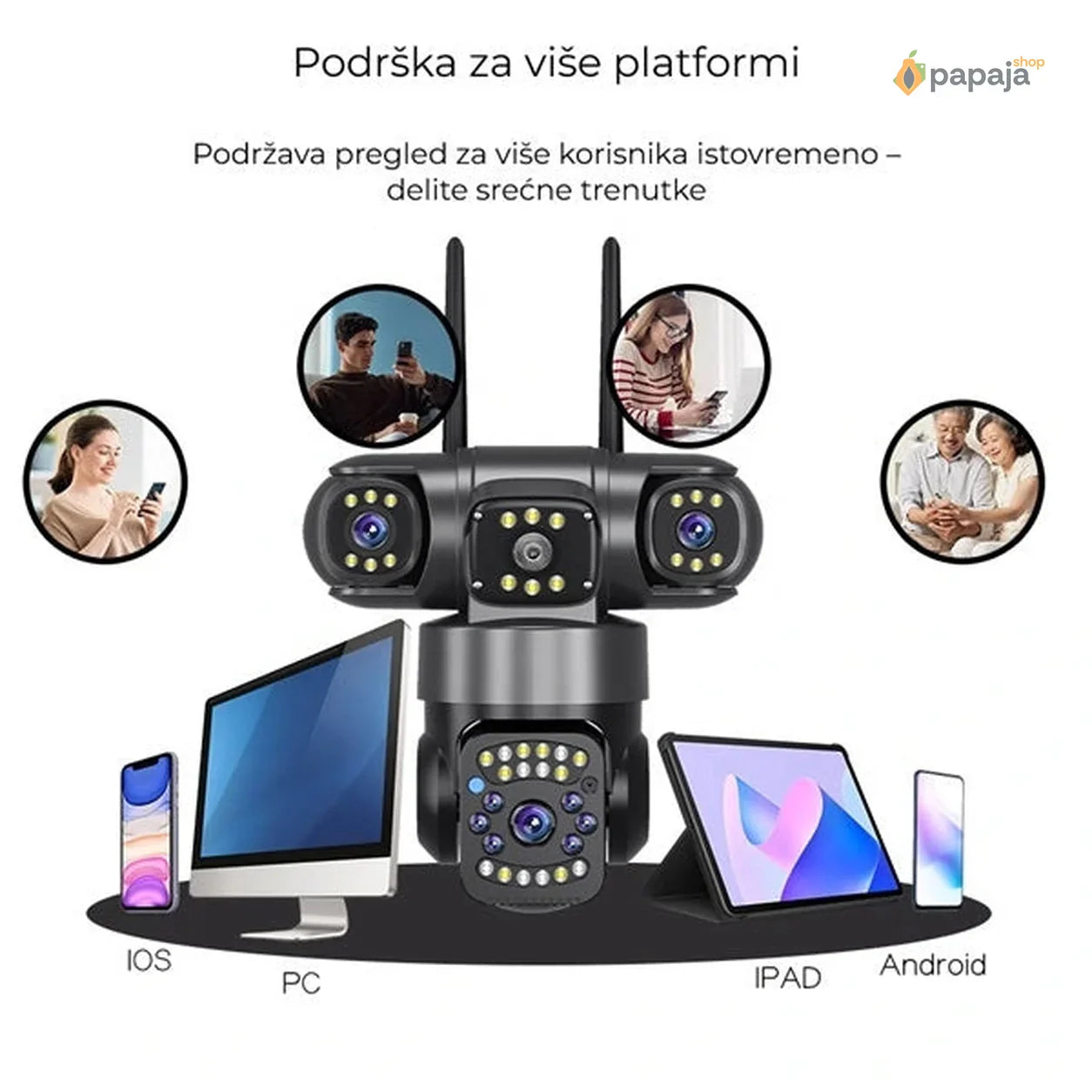Solarna Wifi kamera sa tri sočiva
