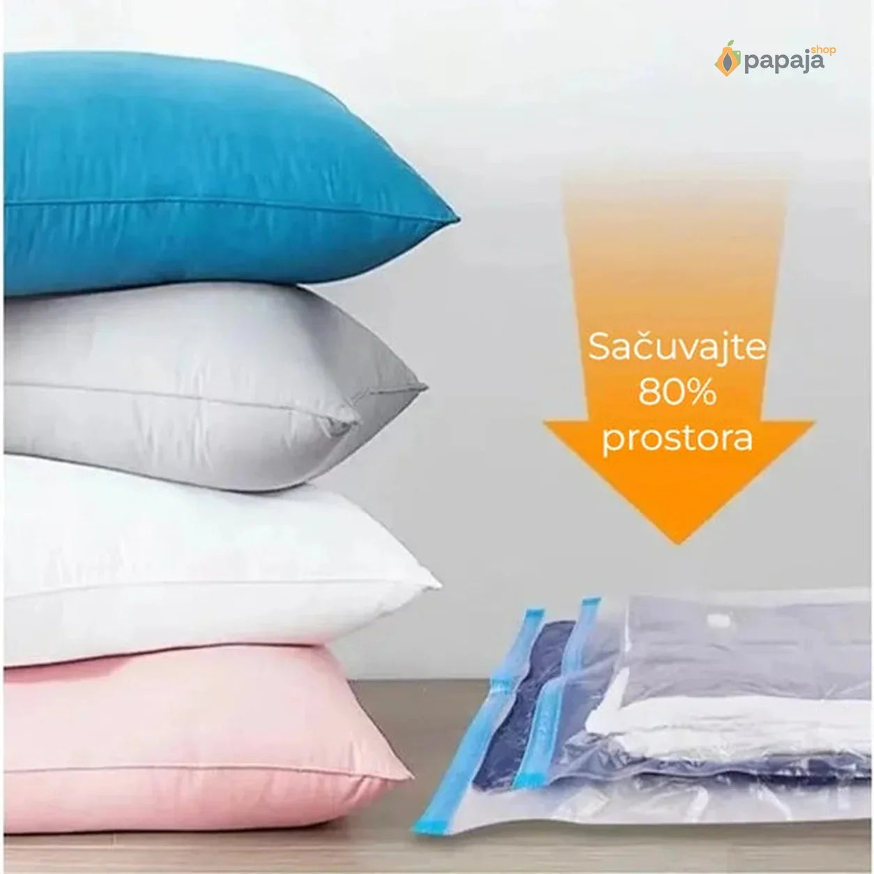 Paket vakum kesa za odeću (5 komada 3 dimenzije)