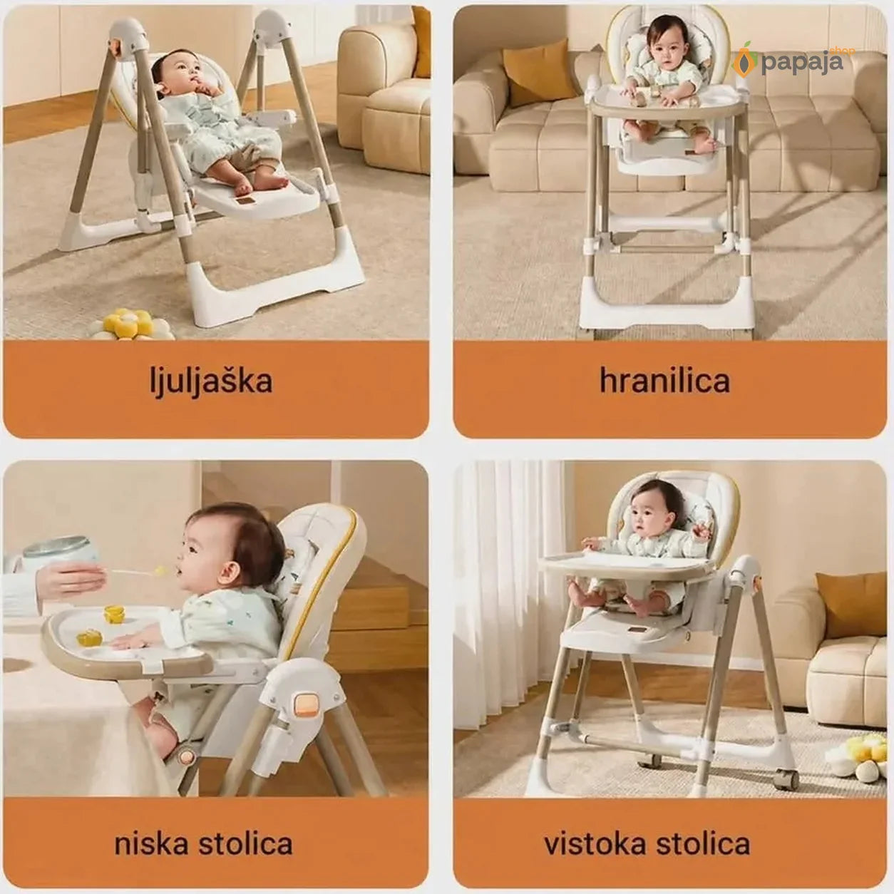 Hranilica ljuljaška 2 u 1 – Udobnost i Funkcionalnost za Bebu