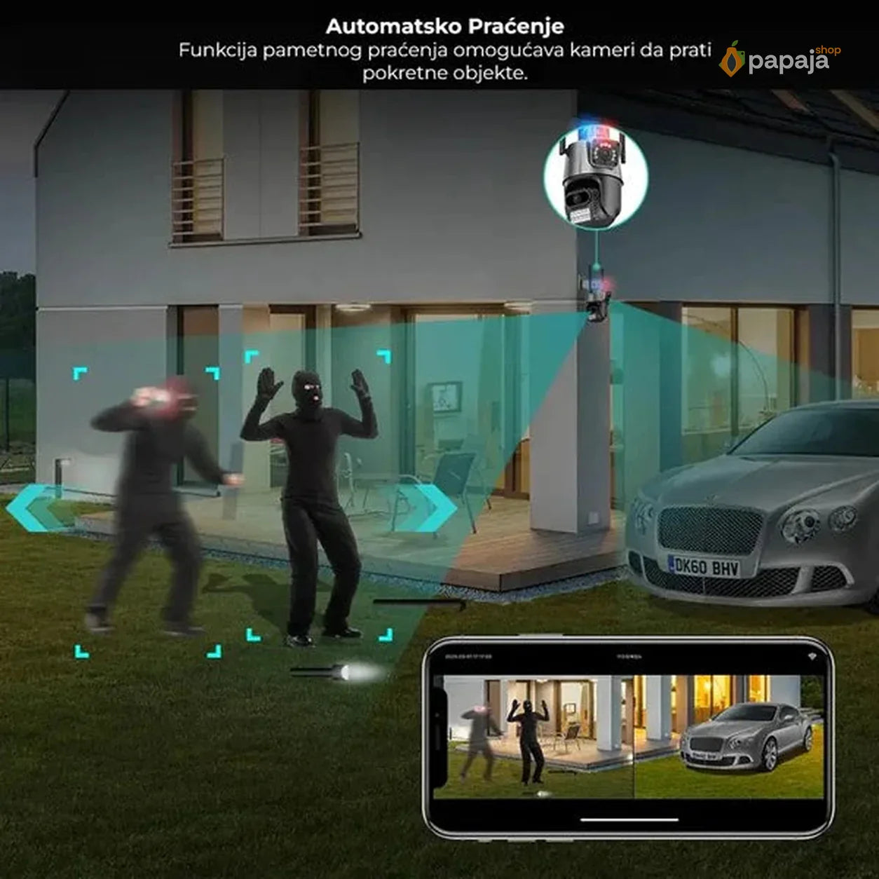 Sigurnosna Dual kamera za video nadzor sa AI detekcijom i noćnim senzorom