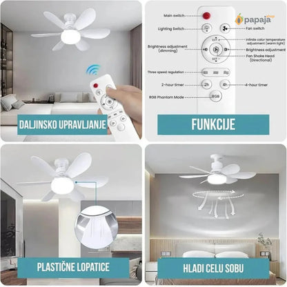 Univerzalni Plafonski Ventilator sa Svetlom