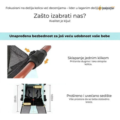 Sklopiva dečija kolica 2u1