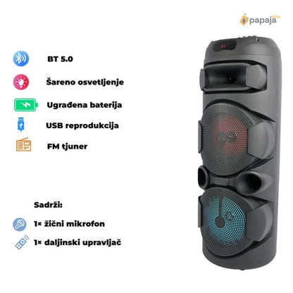 Bluetooth karaoke zvučnik sa RGB osvetljenjem