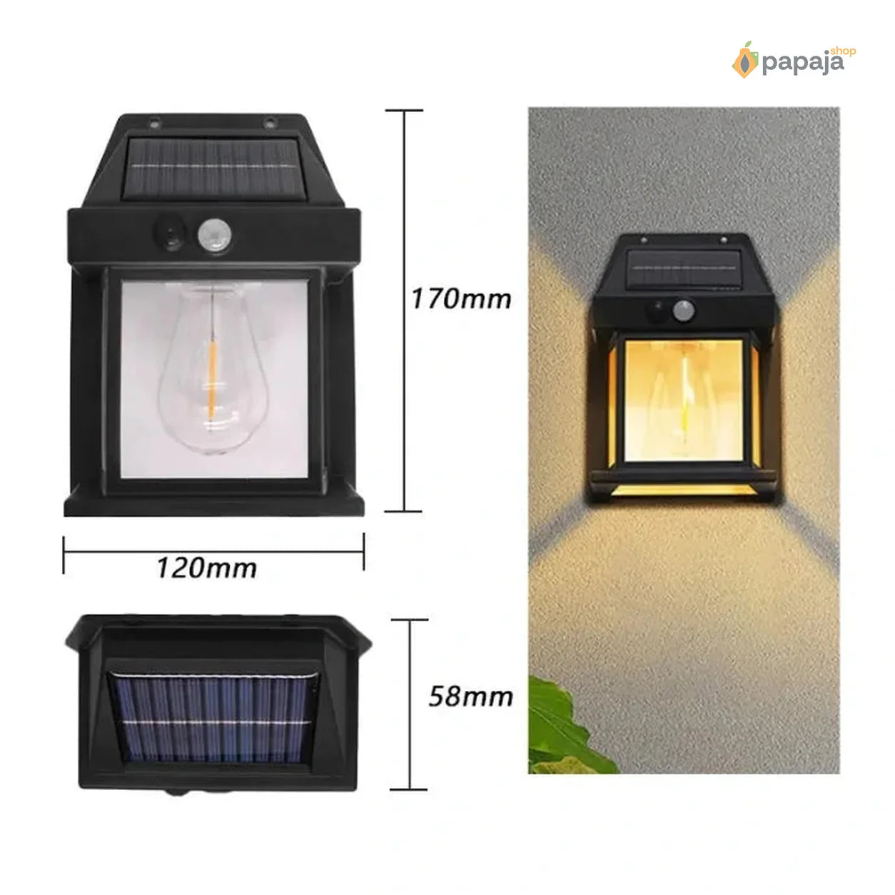 Solarna lampa sa Edison sijalicom za dvorište