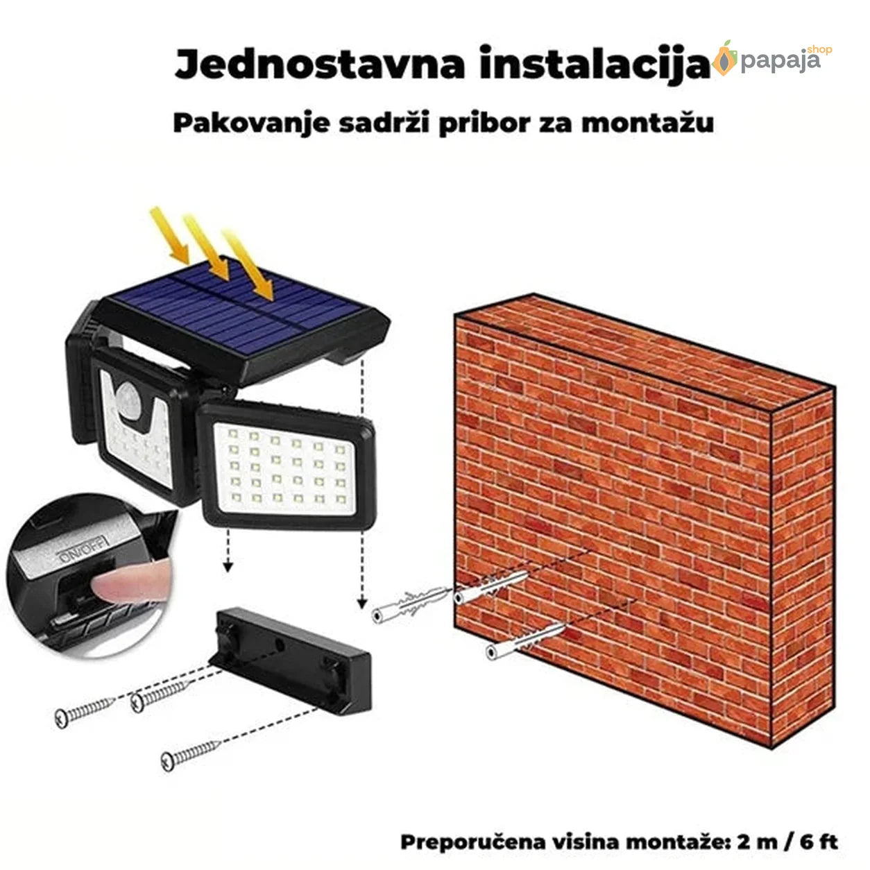 Trostrani solarni reflektor