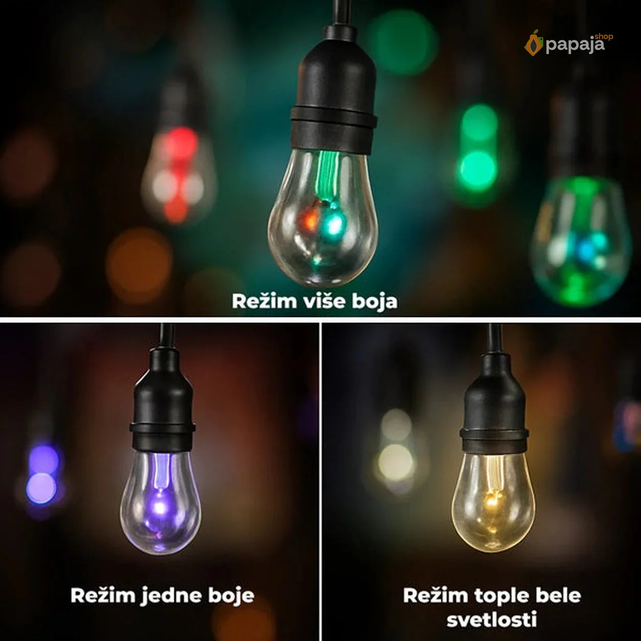 Solarne sijalice za dvorište 10m - 10 sijalica