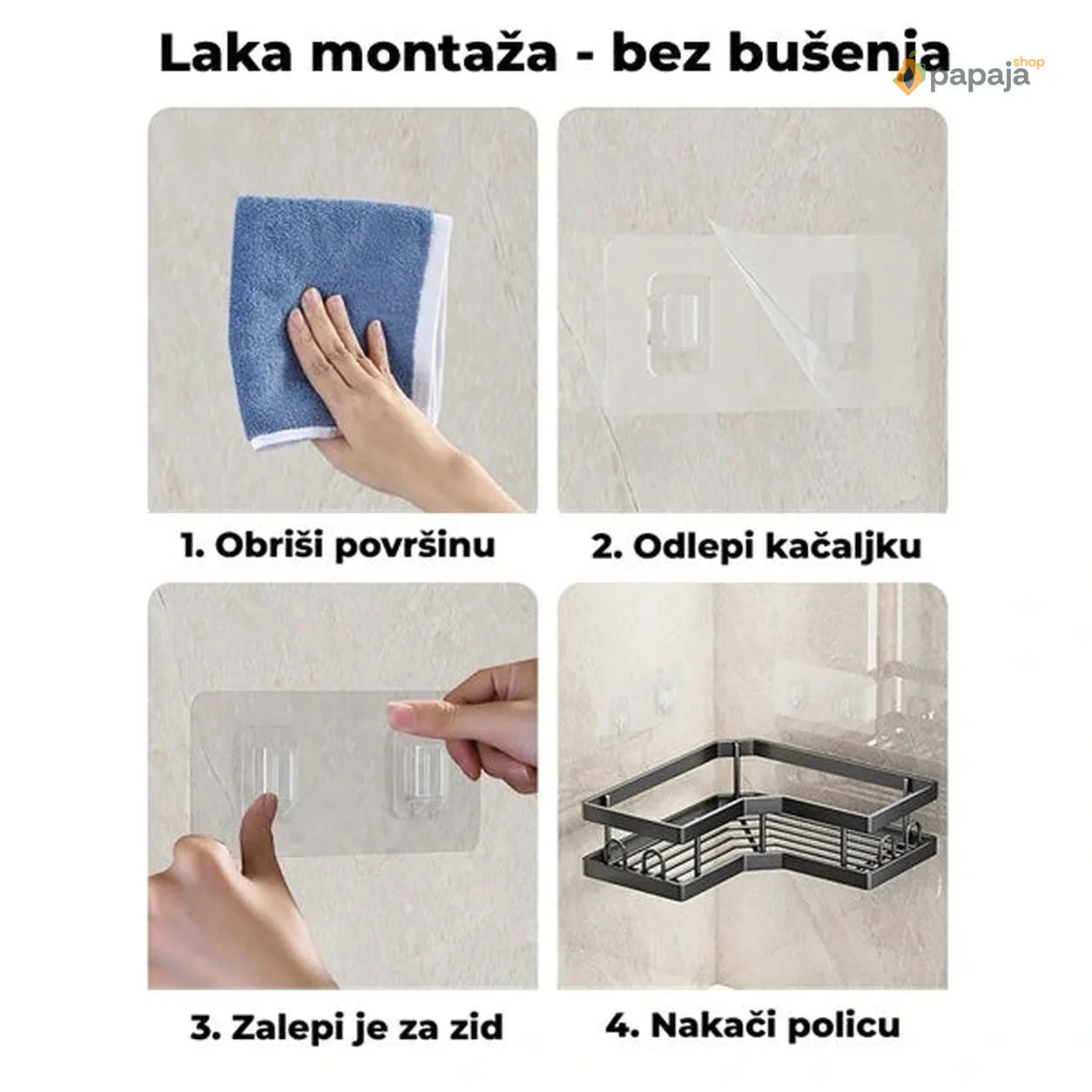 Ugaone tuš-police set (5 komada)