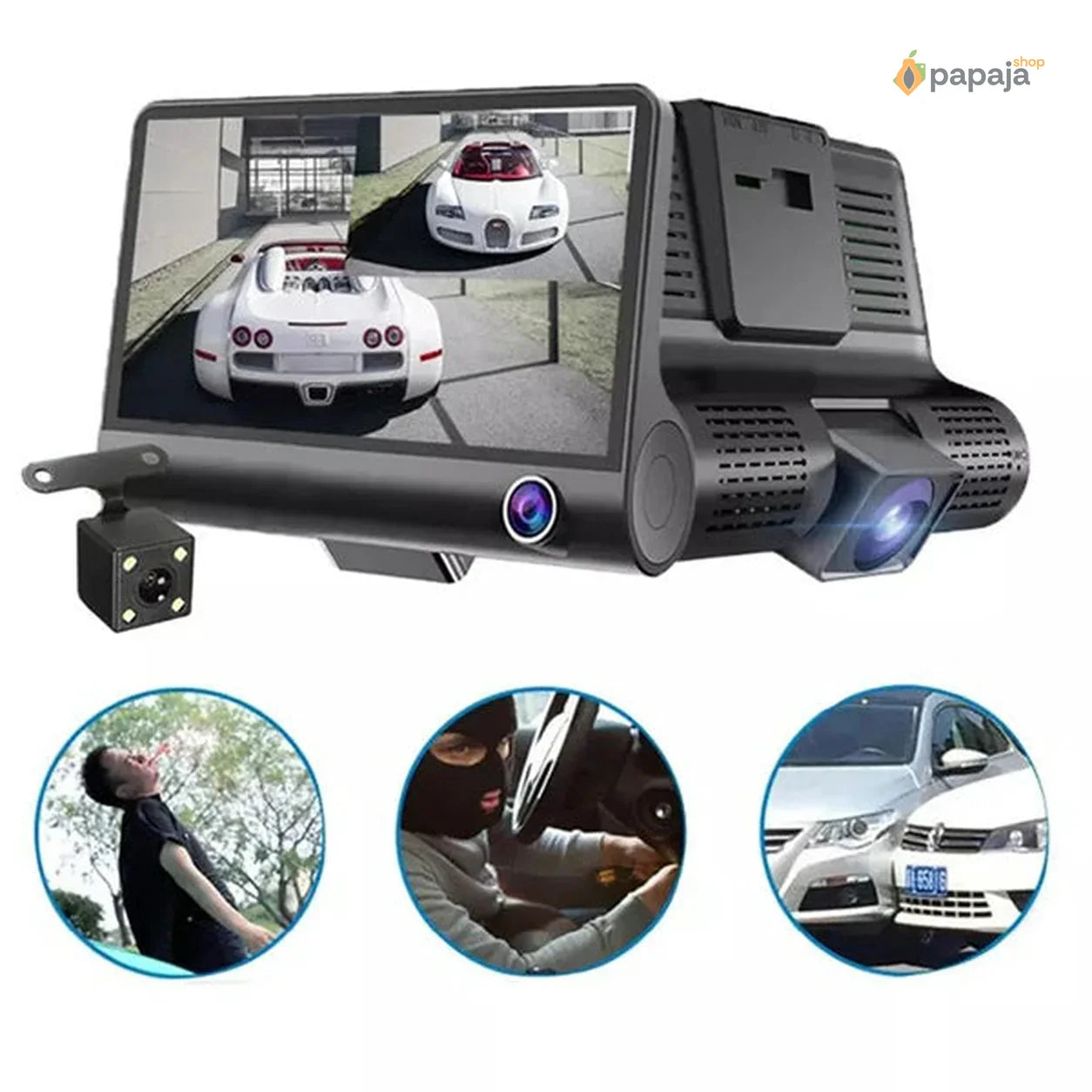 Auto kamera 3 u 1 Full HD prednja, zadnja i unutrašnja