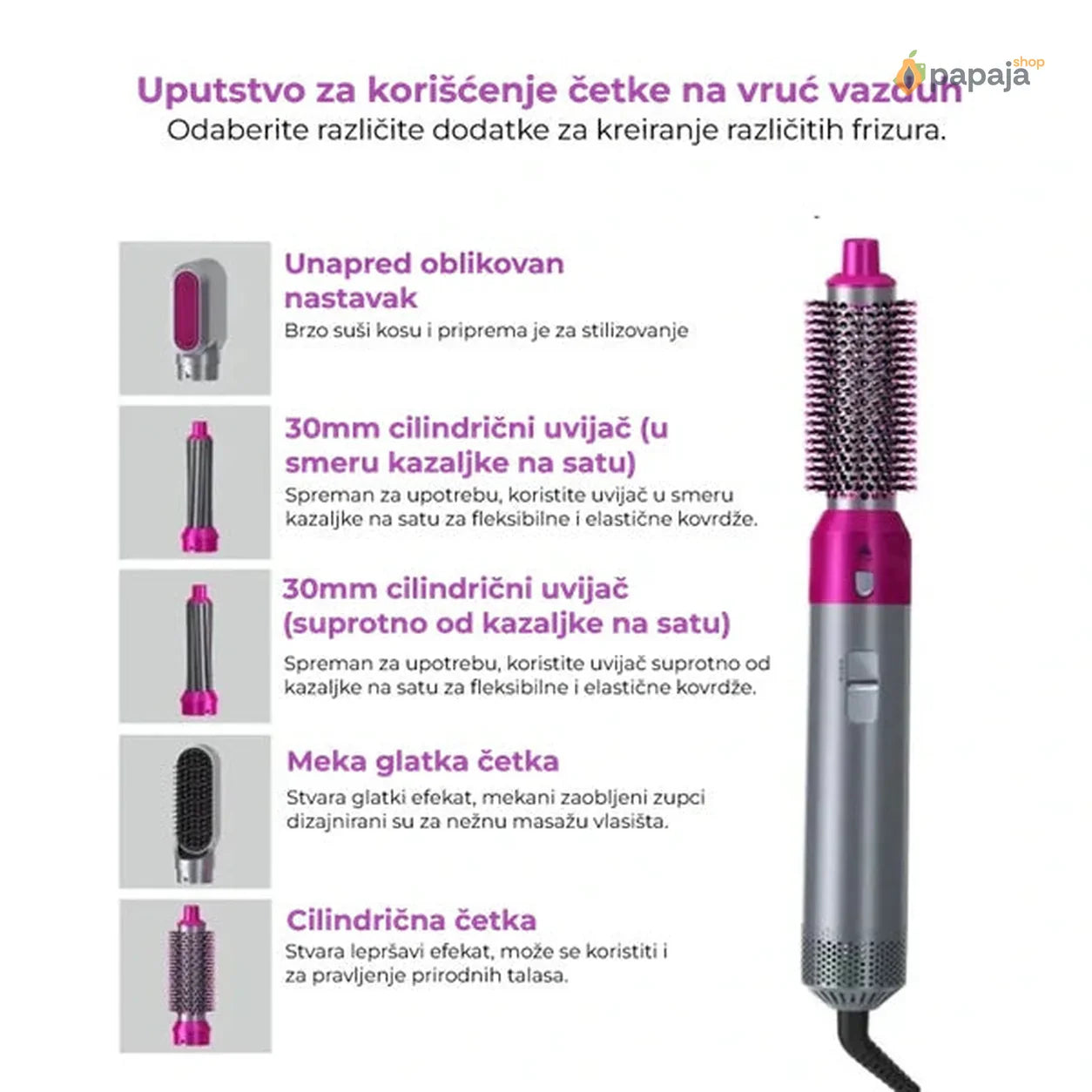 Air Styler - 5u1 Stajler sa nastavcima za oblikovanje kose