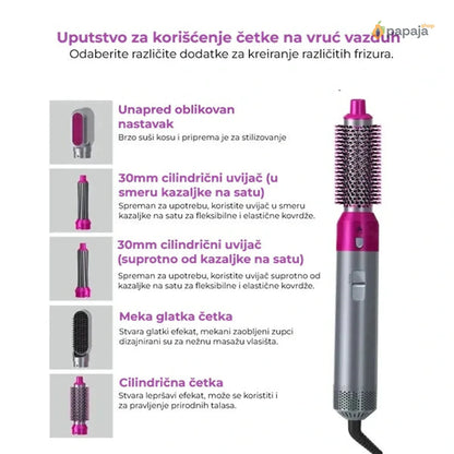 Air Styler - 5u1 Stajler sa nastavcima za oblikovanje kose