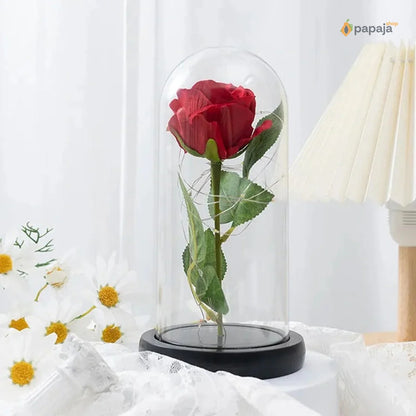 Svetleća zastakljena ruža + Električni otvarač za vino PAPAJA ROMANTIC COMBO