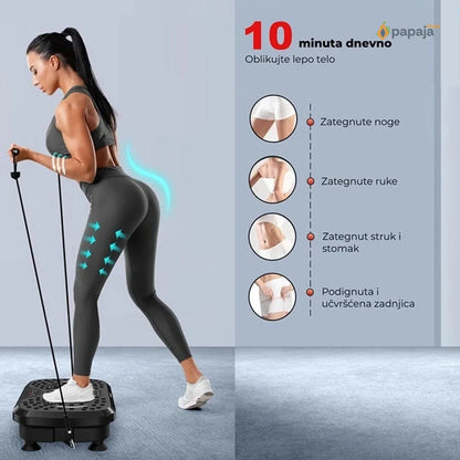 Vibraciona ploča za fitnes i masažu + 5 traka za vežbanje + pametna vaga GRATIS
