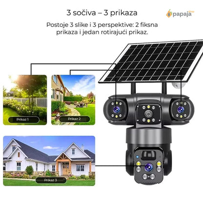 Solarna Wifi kamera sa tri sočiva
