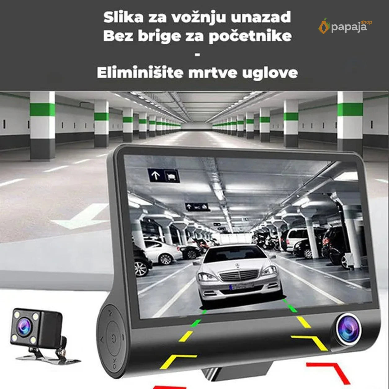 Auto kamera 3 u 1 Full HD prednja, zadnja i unutrašnja