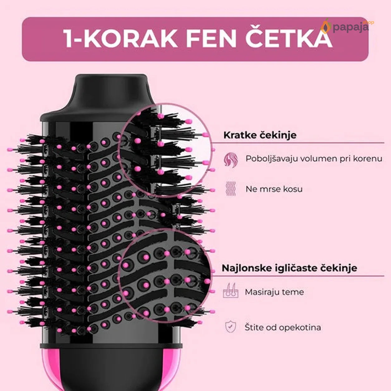 Četka za sušenje i oblikovanje kose 3u1