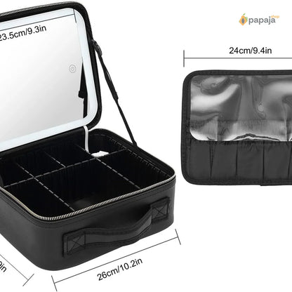 Kofer za šminku sa LED ogledalom i 3 para magnetnih trepavica