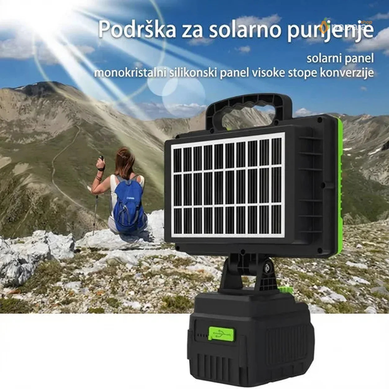 Solarni LED Reflektor lampa - žuto i belo svetlo 200w