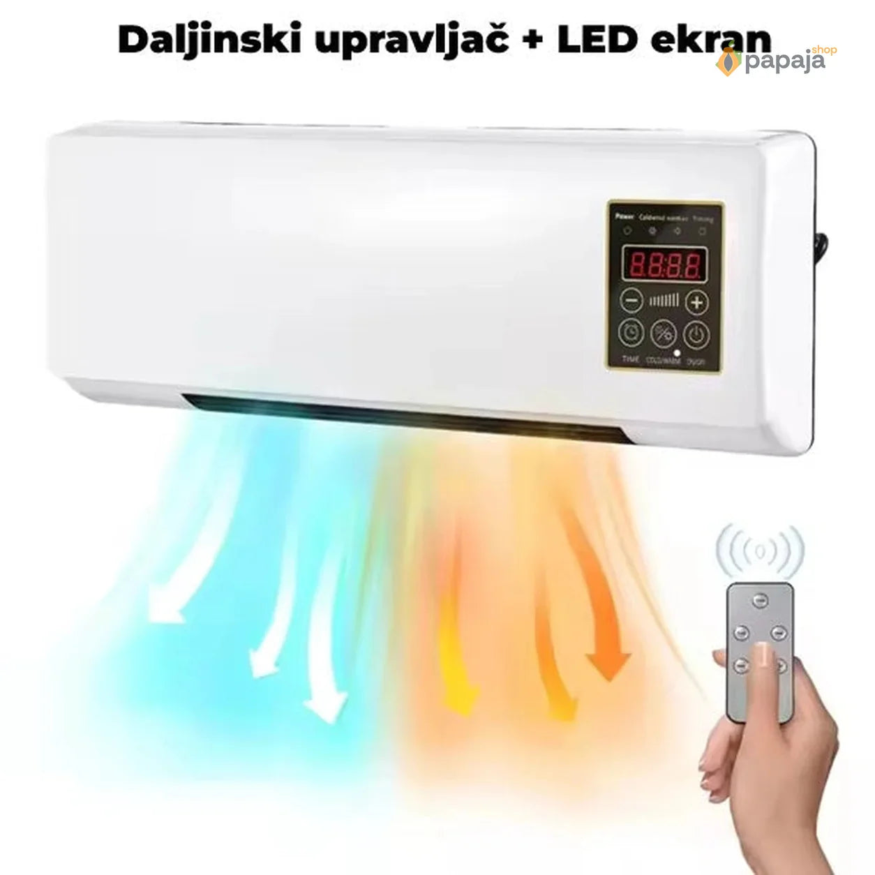 Zidna grejalica 2u1 - Grejanje i hlađenje sa šipkom za sušenje garderobe 1800w