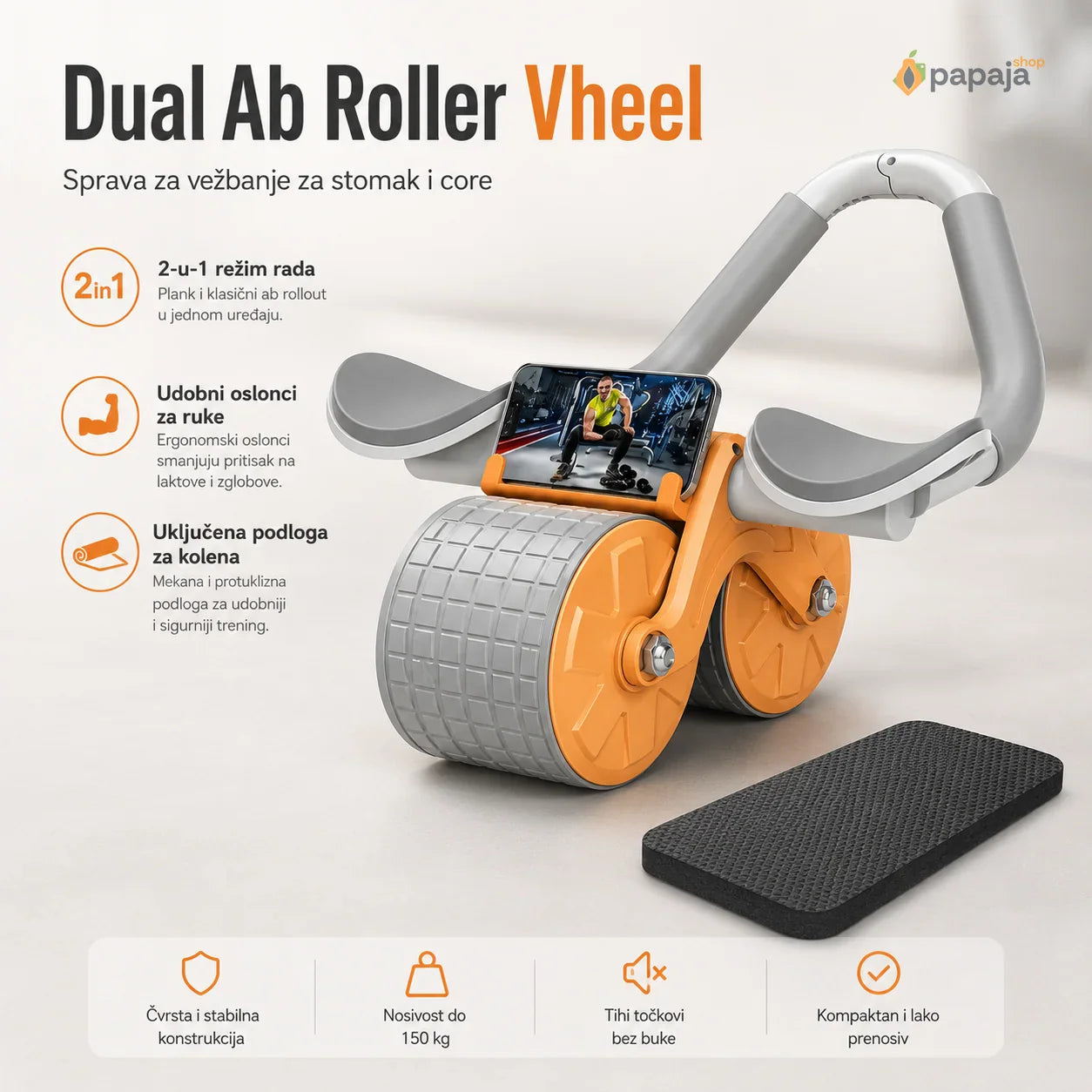 Dual Ab Roller Točak za Trbušnjake