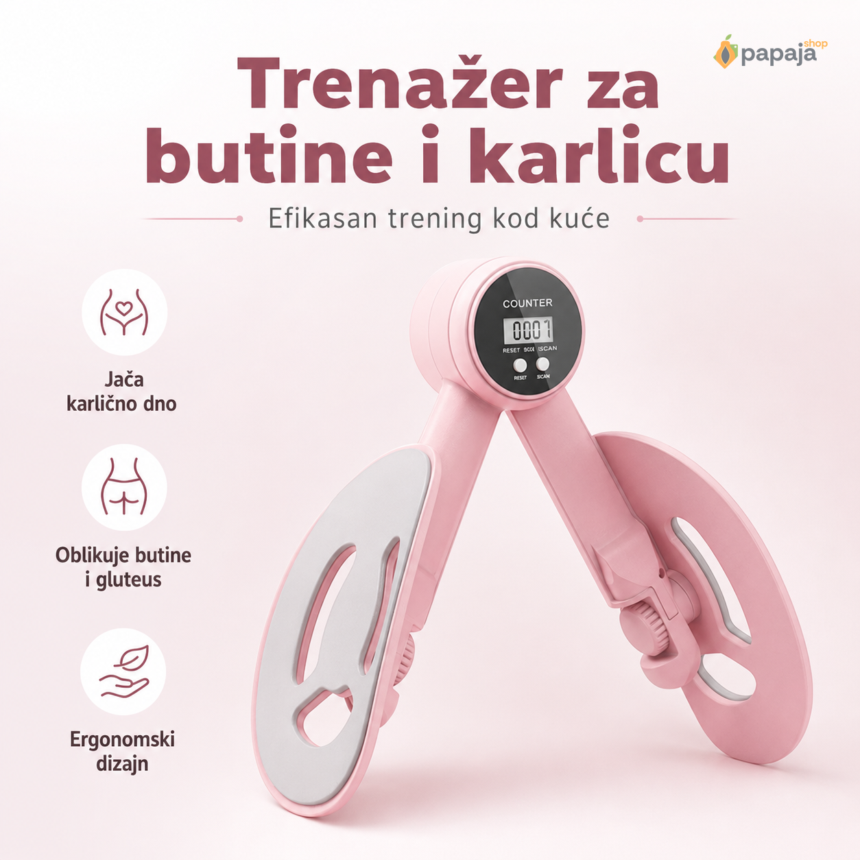 Trenažer za butine i karlicu sa displejem