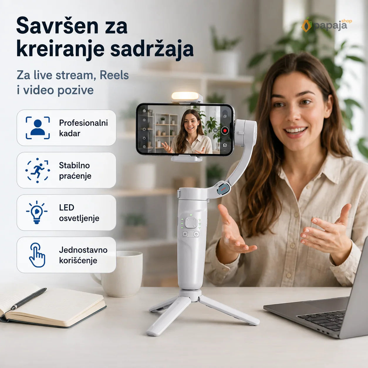 M1 3-Osni Gimbal Stabilizator za Telefon
